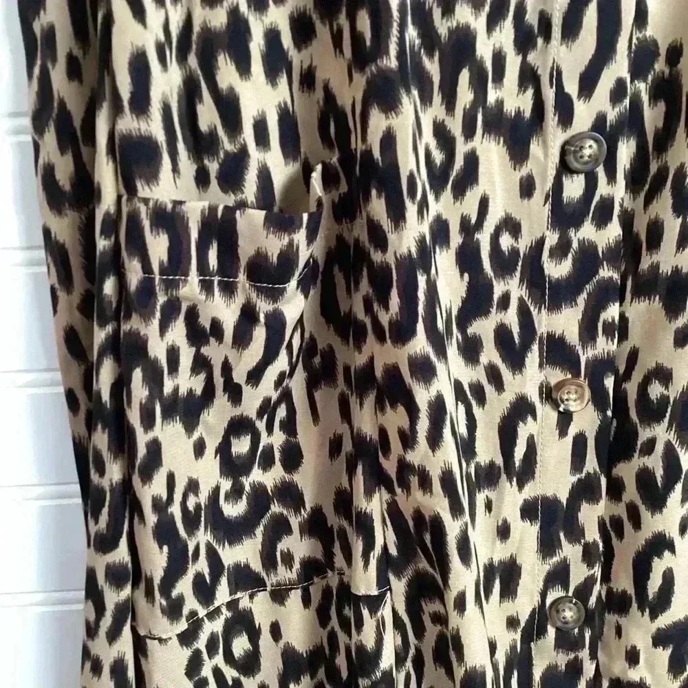 Sienna Sky Women's Leopard Print Ruffle Midi Dress Size Small